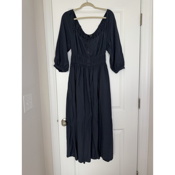 Madewell Dresses & Skirts - Madewell Sophia Twill Midi Women's Dress Off Shoulder Size Small Cottagecore